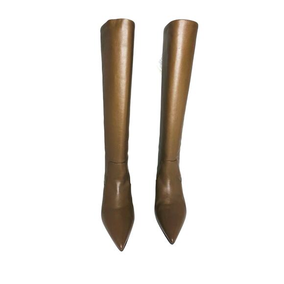 BRUNELLO CUCINELLI Ball Chain Knee-High Tan Leather Boots Women’s Size 40 IT - Picture 9 of 12